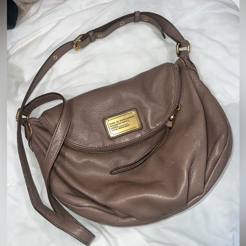 Marc by Marc Jacobs Natasha Crossbody Bag in Taupe and Gold Hardware